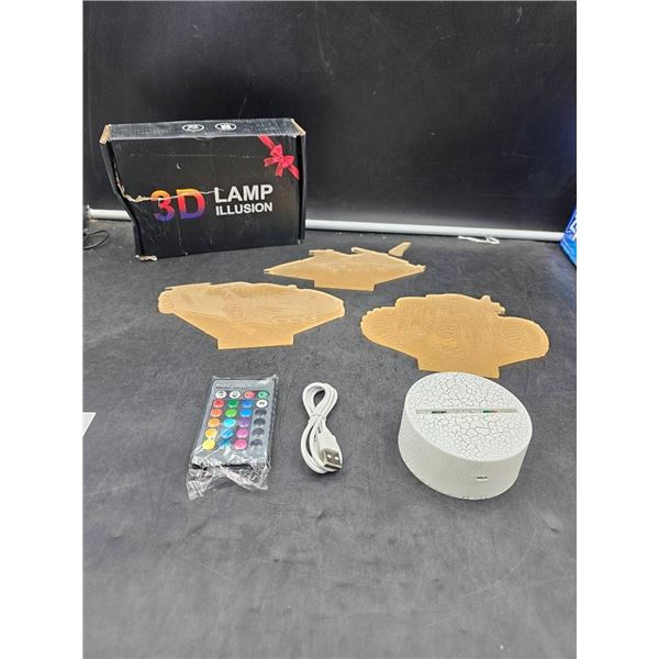 3D Illusion Lamp Set with Remote Control and USB Power Cable