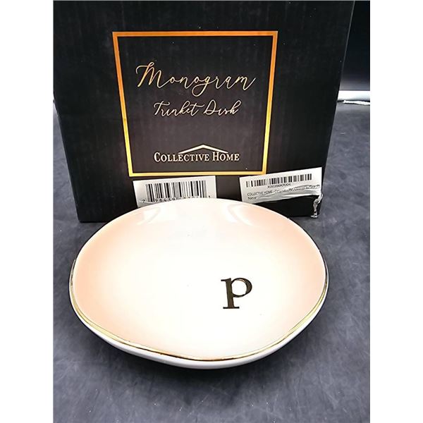 Collective Home Monogram Trinket Dish With Letter P