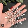 Image 1 : Set of 32 Penis Snowflake Ornaments with Red Hanging Ribbons