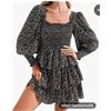 Image 1 : Byinns Women’s 2024 Square Neck Ruffle Dress, Long Sleeve, Floral, Size Small