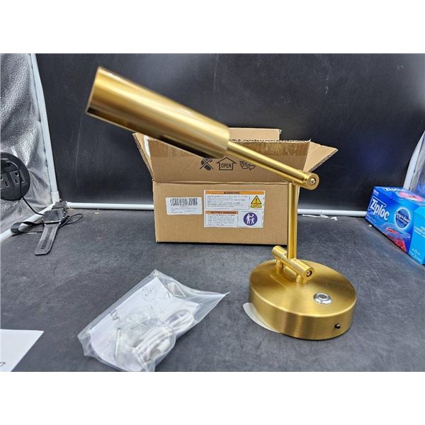 Adjustable Brass Table Lamp With USB Port and Remote Control