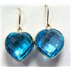 Image 2 : $1745 10K  3.36G Natural Blue Topaz 15.3Ct Earrings