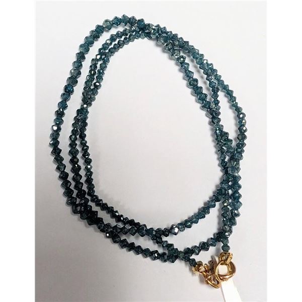 $4100 10K  Natural Diamond 13.5Ct ( Fancy Blue Treated) 16" Necklace