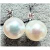 Image 1 : $450 14K  Fresh Water Pearl And Lab Diamond 0.03Ct Earrings