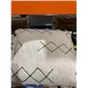 Image 3 : Set of 4 Nobia Fringed Throw Pillows with Geometric Pattern, Beige and Black