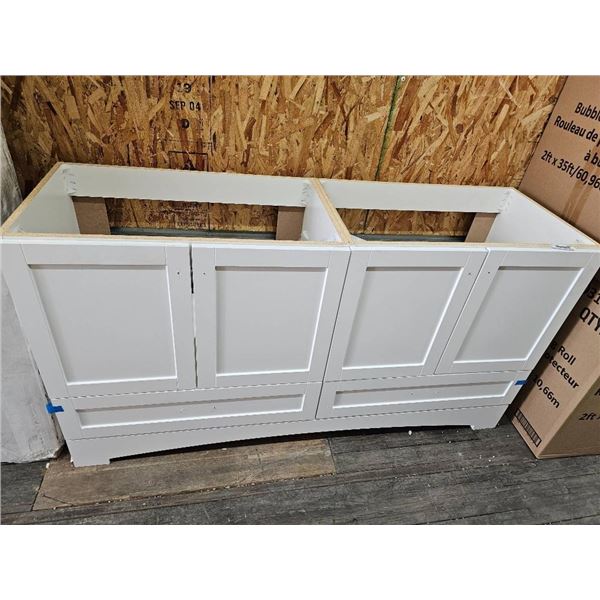 Lancaster 60-Inch White Bathroom Vanity Cabinet LC60P2C-WH – No Top - 60x19x32"