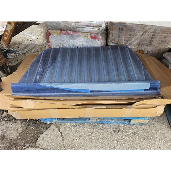 Pallet Lot of Corrugated Polycarbonate Window Well Panels with Protective Layering