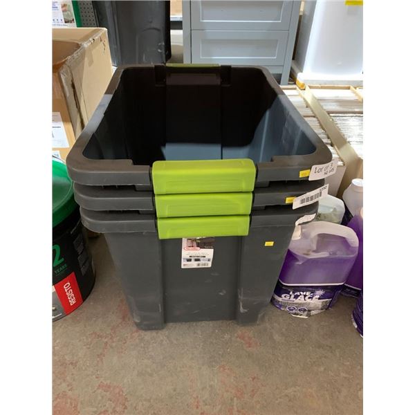 Lot of 3 Sterilite Tuff1 18-Gallon Storage Tote- NO LIDS