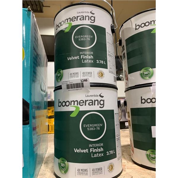 Laurentide Boomerang Evergreen Velvet Finish Latex Paint 3.78L