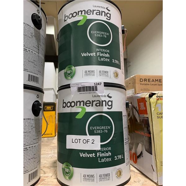 Laurentide Boomerang Evergreen Velvet Finish Latex Paint 3.78L