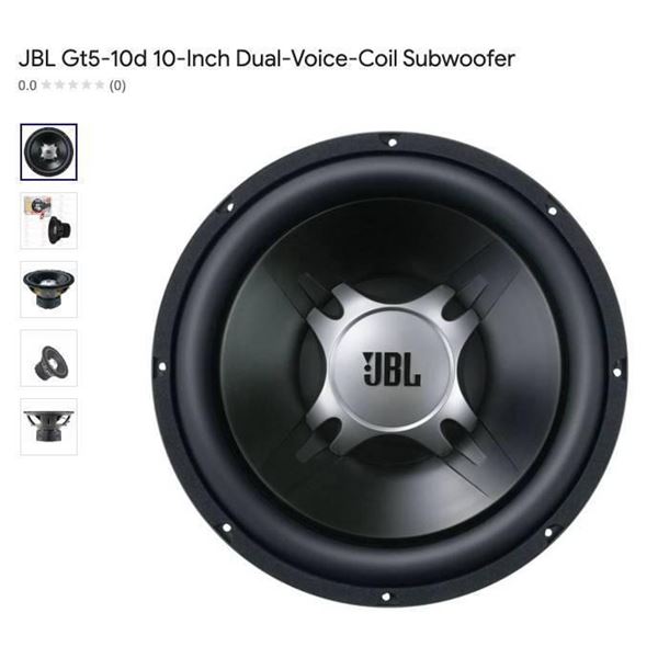 JBL GT5-10 10-Inch Car Audio Subwoofer with 275W RMS and 1100W Peak Power