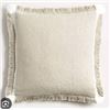 Image 1 : Set of Four Beige Fringed Throw Pillows