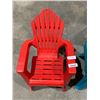 Image 1 : Lot of 2 Red Plastic Adirondack Chair with Slatted Design
