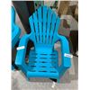 Image 1 : Lot of 2 Bkue Plastic Adirondack Chair with Slatted Design