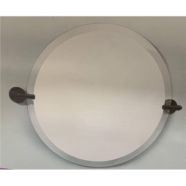 Moen DN0792BL Iso 22-Inch x 25.7-Inch Round Mirror with Decorative Hardware