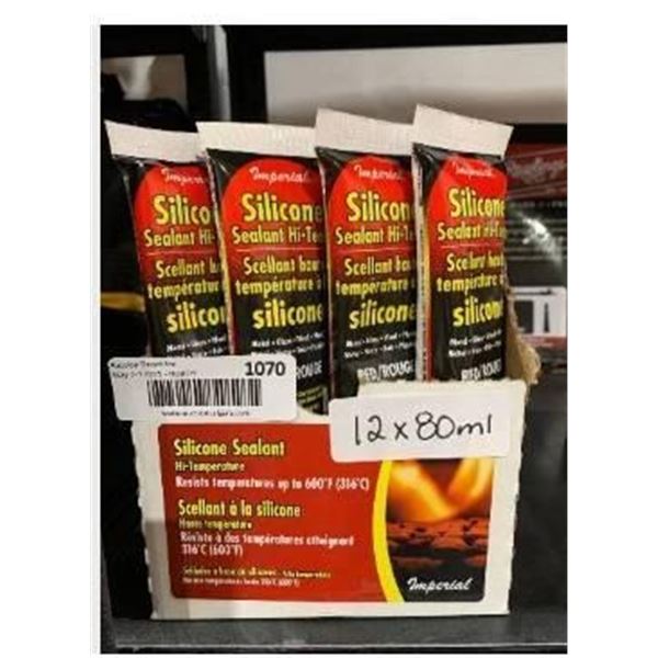 Imperial Silicone Sealant Hi-Temperature, Red, 12 x 80ml