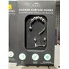 Image 3 : Moda Shower Shower Curtain Hooks Rings 12 Pack, Rust Resistant Double Roller Glide Shower Hooks Lot 