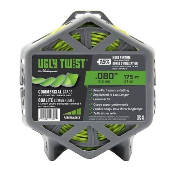 Ugly Twist 0.080 Inch Trimmer Line, Lot of 2 Spools, 175 Ft Each