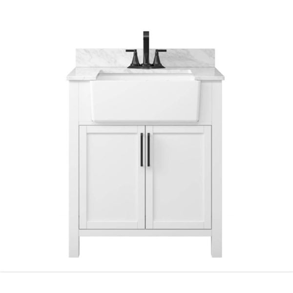 Landon & Co. Ultare 30-in Vanity Modern Style with 2 Doors – White 39.5h x 30w x 21.25d