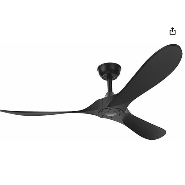 Alescu 52″ Outdoor Ceiling Fan with Remote Control, Black