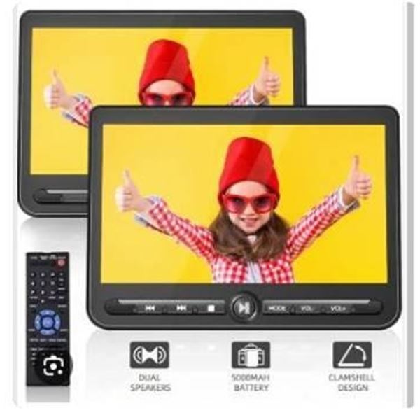 Dual Screen Portable Media Player with HD Display and Built-In Speakers 10″