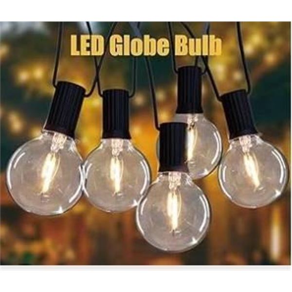 Brightech Ambience Pro Globe LED String Lights, 1W, 26 Ft, Black Wire