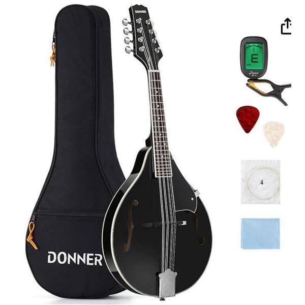 Donner A Style Mandolin Instrument Black Beginner Adult Acoustic Mandolin Musical Instrument Mahogan