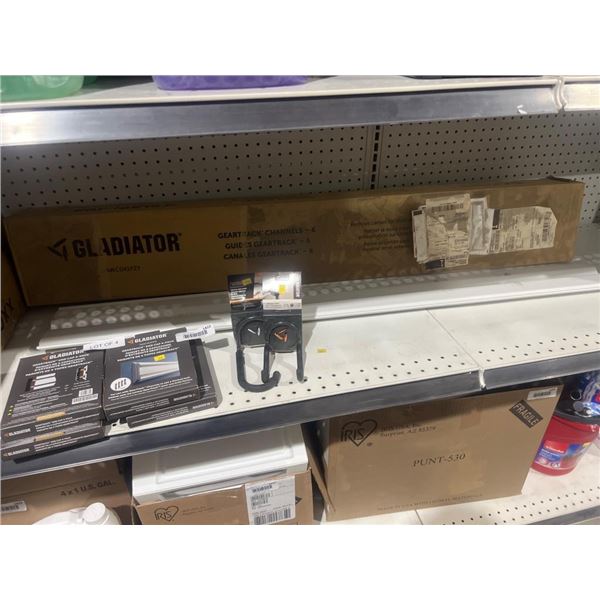 Gladiator GearTrack Channels, Hooks, and Accessories Lot