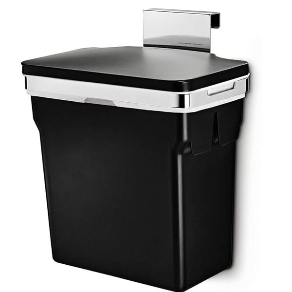 simplehuman 10 Liter / 2.6 Gallon In-Cabinet Trash Can, Heavy-Duty Steel Frame, Black