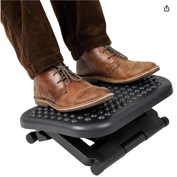 Mind Reader Rest, Ergonomic Foot, Pressure Relief for Comfort, Back, and Body, 3 Height, Black