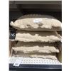 Image 2 : Set of 4 Nobia Beige Textured Throw Pillows with Fringe Edges
