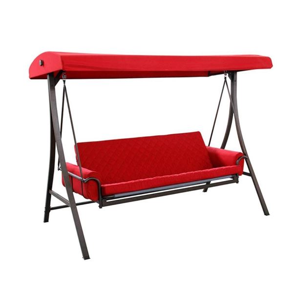 Style Selections 8-ft Red/Brown Steel and Polyester Futon Swing
