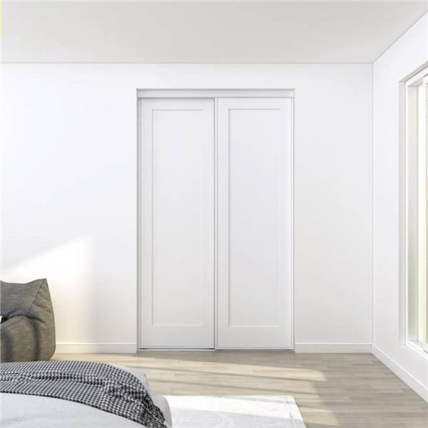 Landon & Co. 48 W x 80.5-in H White Sliding Door w/ 1-Panel