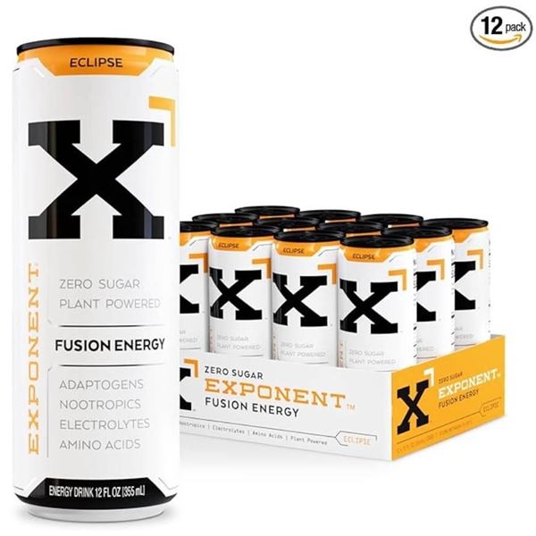 Exponent – Eclipse Fusion Energy Drink | Pack of 12, 355mL Cans | Refreshing Orange + Tange