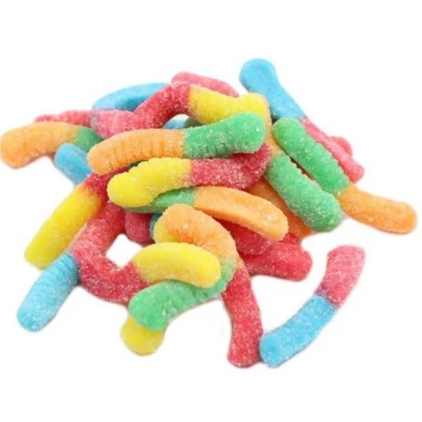 SH50358 Gummy Sour Worms, 12 Containers of 130g Each