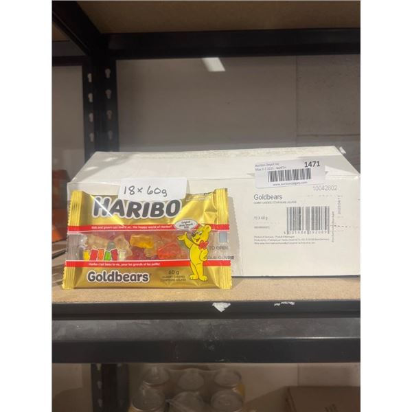 HARIBO Goldbears Gummy Candies, 18 Packs of 60g