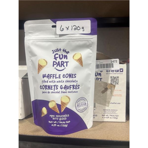 Just The Fun Part Waffle Cones Filled with White Chocolate, 6 x 120g