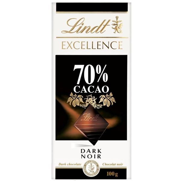 Lindt Excellence 70 Percent Cacao Dark Chocolate – 20 x 100g Bars