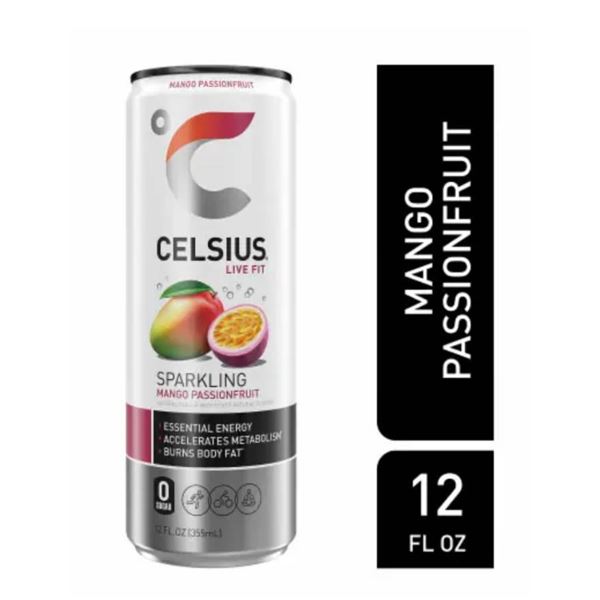 Celsius Sparkling Mango Passionfruit Energy Drink 12 x 355ml