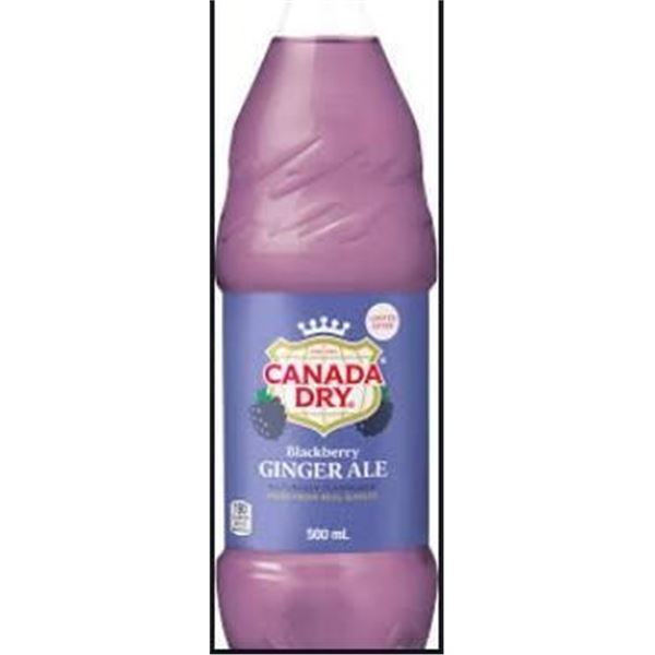Canada Dry Blackberry Ginger Ale, 24 Bottles, 500 mL Each