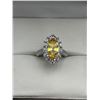 Image 1 : Marquise-Cut Yellow Citrine Gemstone Ring ,925 Silver Size 7
