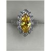Image 2 : Marquise-Cut Yellow Citrine Gemstone Ring ,925 Silver Size 7