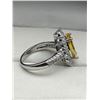 Image 5 : Marquise-Cut Yellow Citrine Gemstone Ring ,925 Silver Size 7