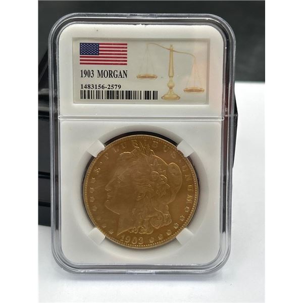 1903 Morgan Silver Dollar Graded and Enclosed in Protective Holder-COPY