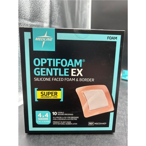 Medline Optifoam Gentle EX Silicone Foam Dressing 10- 4″×4″ Square Bandages