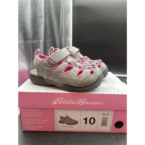 Eddie Bauer Size 10 Pink/Grey Toddler Sandals with Adjustable Straps
