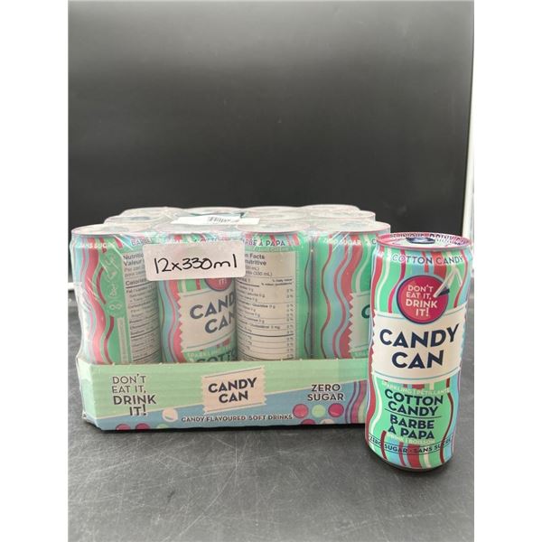 Candy Can Cotton Candy Sparkling Drink 12 x 330 mL Cans, Zero Sugar