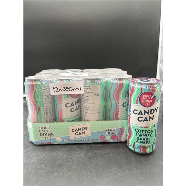 Candy Can Cotton Candy Sparkling Drink 12 x 330 mL Cans, Zero Sugar