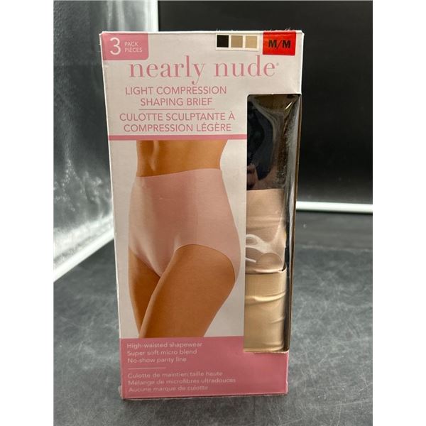 Nearly Nude Light Compression Shaping Brief, 3-Pack size Med