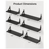 Image 1 : Amada Homefurnishing Wall Shelves Set of 6, Wood Floating Shelves